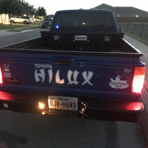 Put the Hilux sticker on back