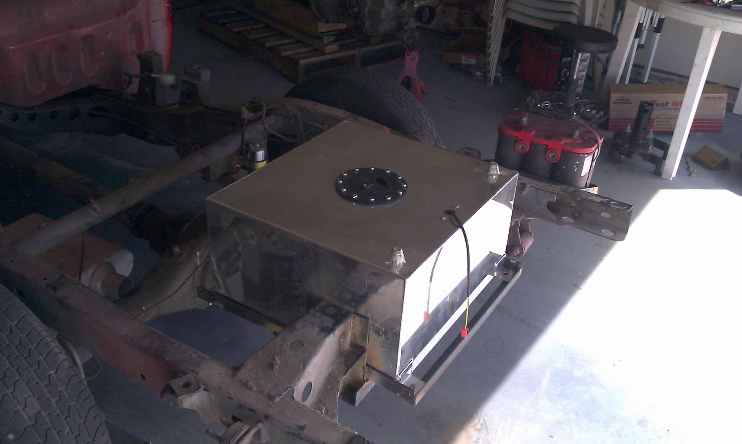 Gas tank and battery relocation